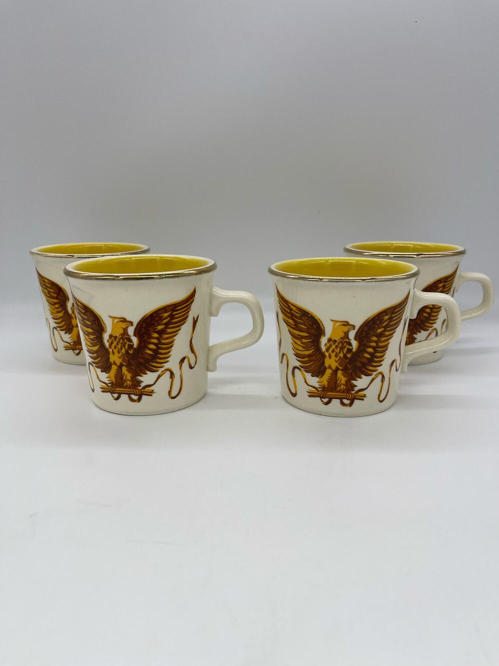 Set of 4 Taylor International Bicentennial Eagle Coffee Mugs USA
